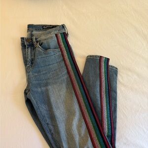 Blank NYC Skinny Jeans with Multicolor Stripe